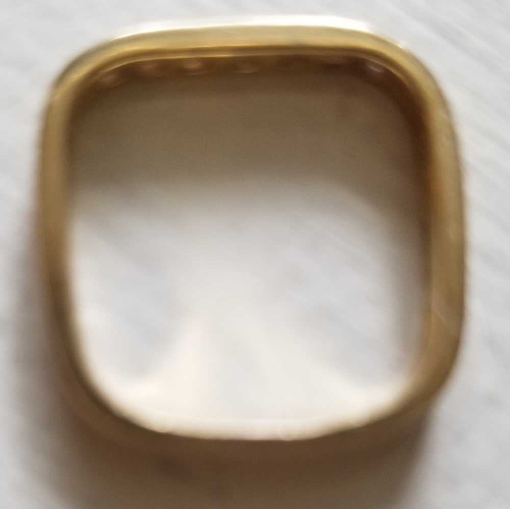 18k YG Square Diamond Band Ring! SZ 5